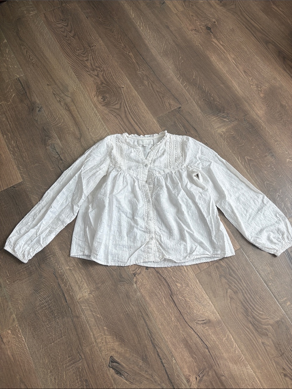 White Eyelet Cotton Blouse